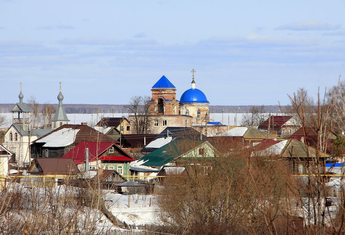 Церковь Тихвинской иконы Божией Матери, Козьмодемьянск (Козьмодемьянск, город, Республика Марий Эл). общий вид в ландшафте