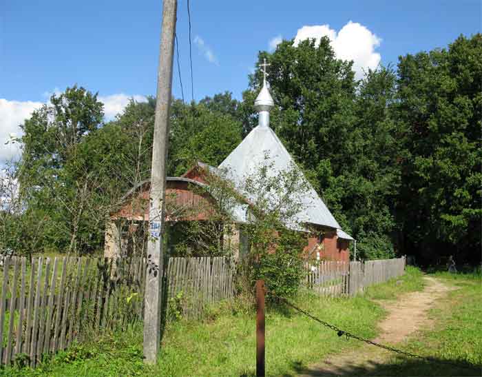 Церковь Успения Пресвятой Богородицы (новая), Выбор (Новоржевский район, Псковская область). общий вид в ландшафте