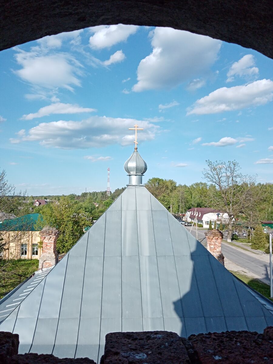Церковь Николая Чудотворца, Злынка (Злынковский район, Брянская область). архитектурные детали, Маковка с крестом над центральной частью храма