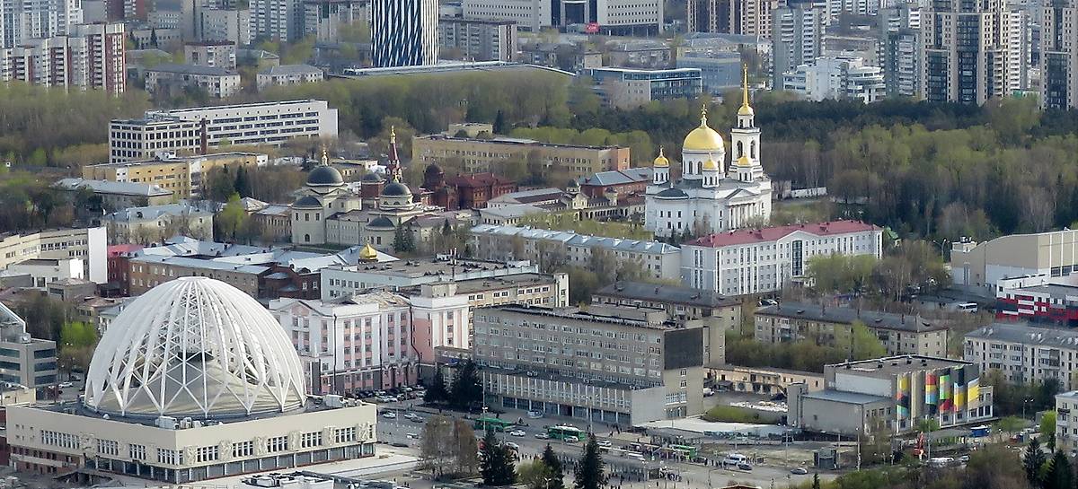 общий вид в ландшафте. Александро-Невский Ново-Тихвинский монастырь, Екатеринбург (Екатеринбург, город, Свердловская область)