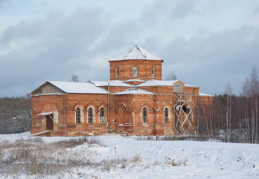 Церковь Покрова Пресвятой Богородицы, Княжево (Егорьевский городской округ, Московская область). общий вид в ландшафте