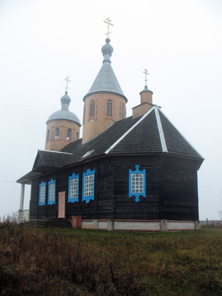 Олехновичи. Церковь Иоанна Предтечи. общий вид в ландшафте