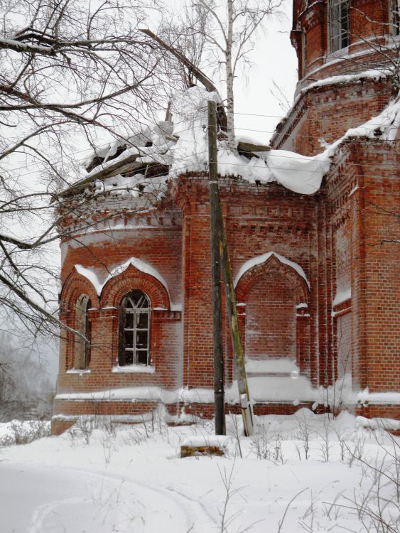 Никулино. Церковь Благовещения Пресвятой Богородицы. архитектурные детали, алтарная апсида с северной стороны