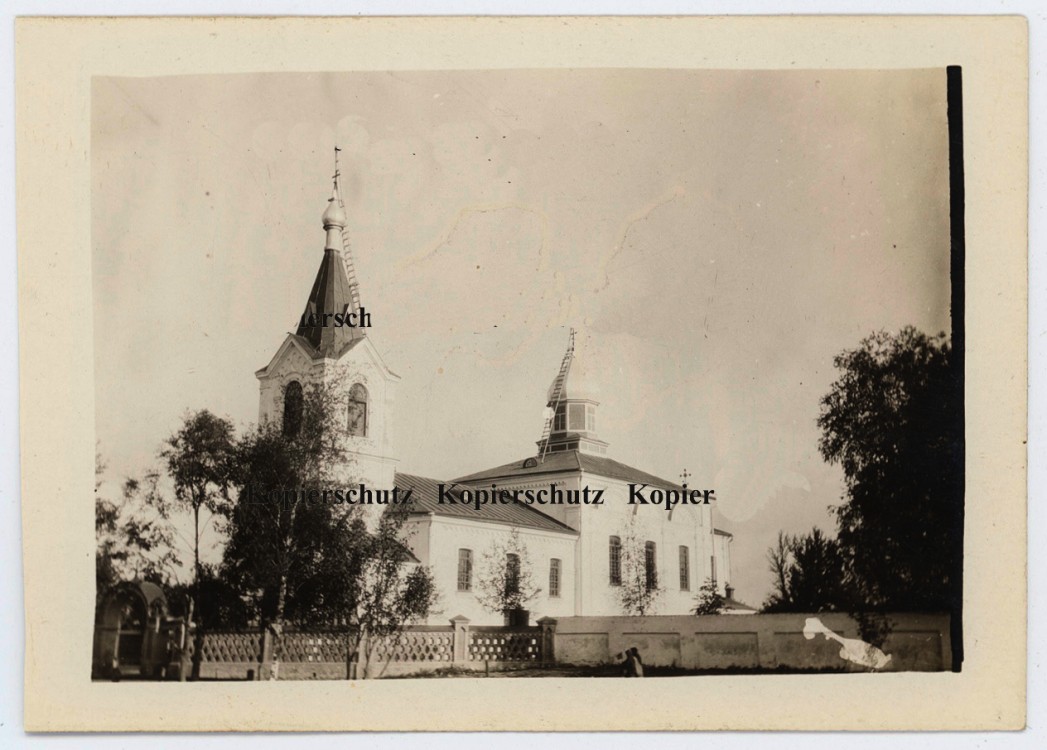 Берёза. Церковь Петра и Павла. архивная фотография, Вид храма до перестройки. Фото 1915 г. с аукциона e-bay.de