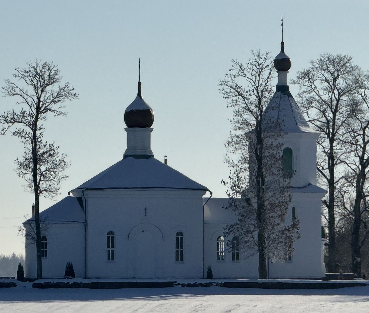 Вид с севера, фасады. Церковь Николая Чудотворца, Лебеда (Лидский район, Беларусь, Гродненская область)