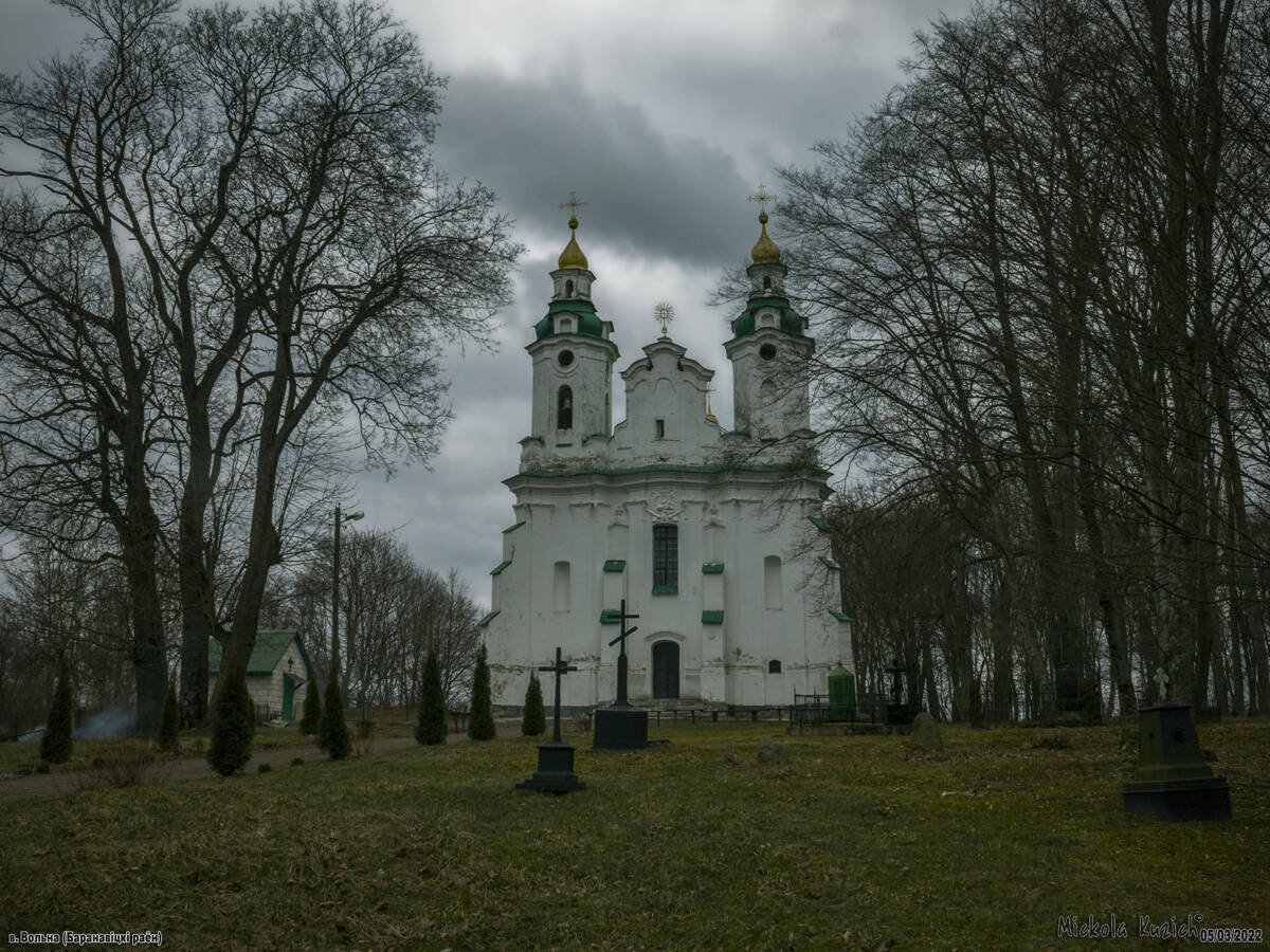 Церковь Троицы Живоначальной, Вольно (Барановичский район, Беларусь, Брестская область). общий вид в ландшафте