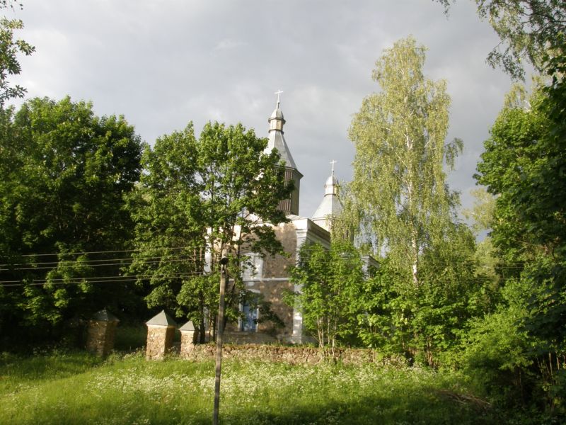 Великие Кривичи. Церковь Александра Невского. общий вид в ландшафте