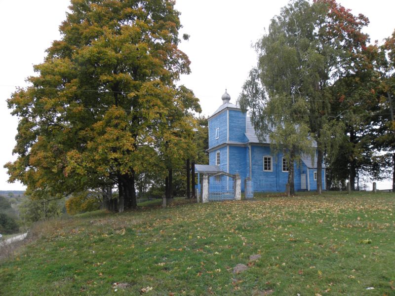 Церковь Покрова Пресвятой Богородицы, Поручин (Барановичский район, Беларусь, Брестская область). общий вид в ландшафте
