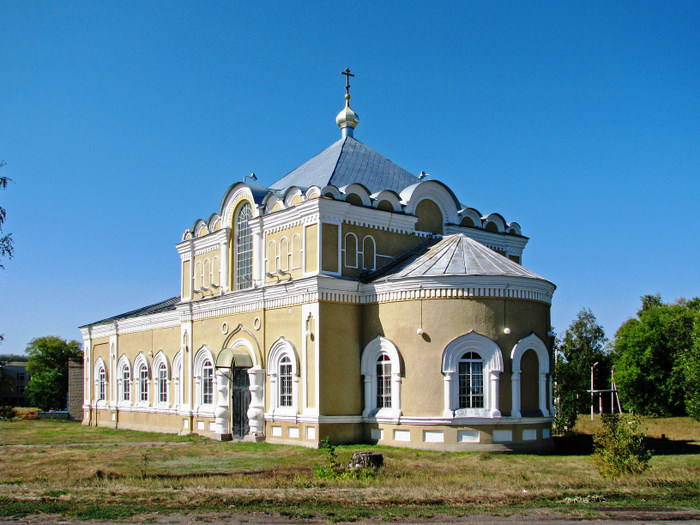 Самарино. Церковь Николая Чудотворца. общий вид в ландшафте