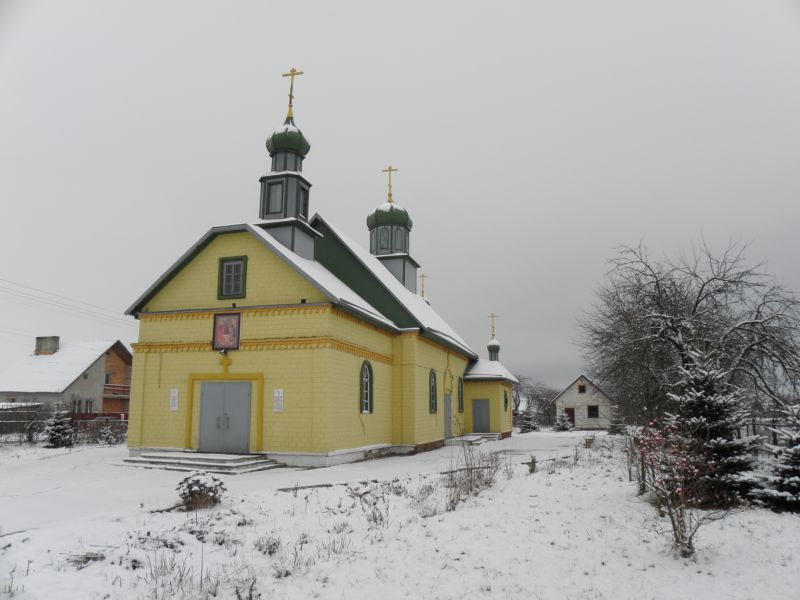 Церковь Троицы Живоначальной, Заспа (Речицкий район, Беларусь, Гомельская область). общий вид в ландшафте