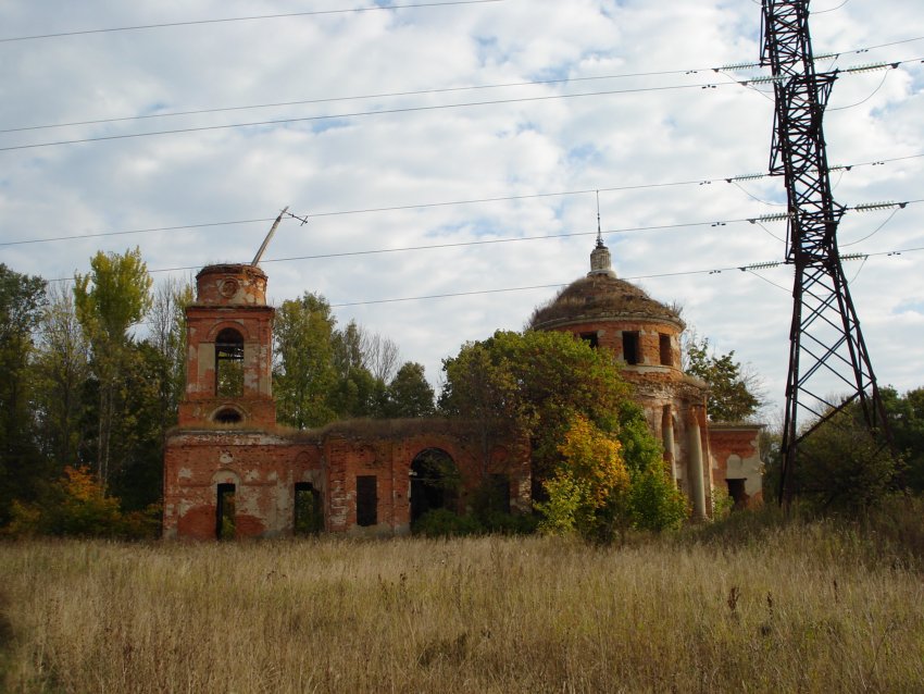 Церковь Покрова Пресвятой Богородицы, Болотское (Одоевский район, Тульская область). общий вид в ландшафте