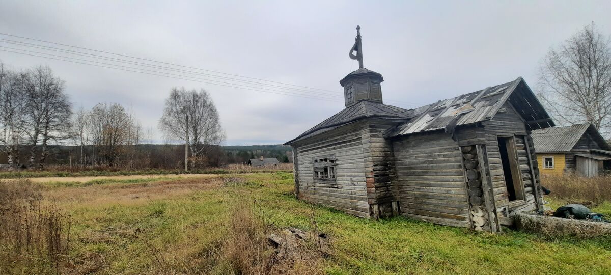 Часовня Николая Чудотворца, Костюнинская (Верховажский район, Вологодская область). общий вид в ландшафте