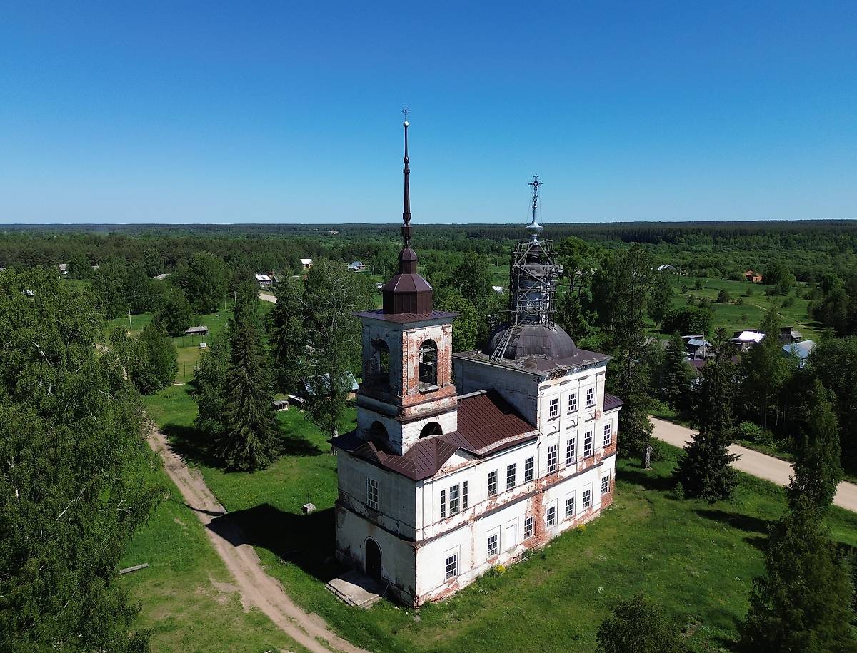фасады. Церковь Спаса Всемилостивого на Боровине, Боровина (Верховажский район, Вологодская область)