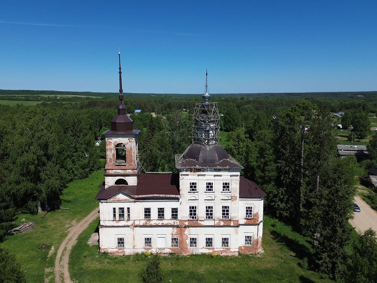 фасады. Церковь Спаса Всемилостивого на Боровине, Боровина (Верховажский район, Вологодская область)