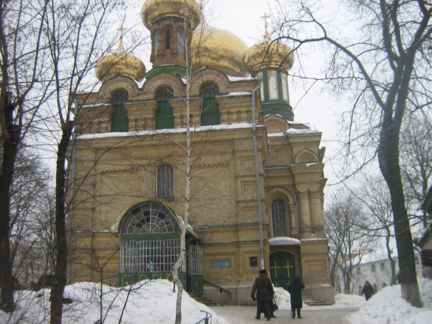 Киев. Церковь Покрова Пресвятой Богородицы на Приорке. общий вид в ландшафте