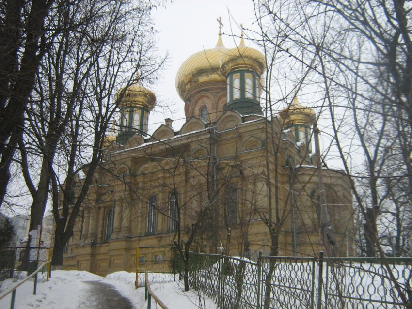 Церковь Покрова Пресвятой Богородицы на Приорке, Приорка (Подольский район, Украина, г. Киев). общий вид в ландшафте, Каменный храм  сооружен в 1902-1906 гг. на месте деревянного Димитриевского храма.