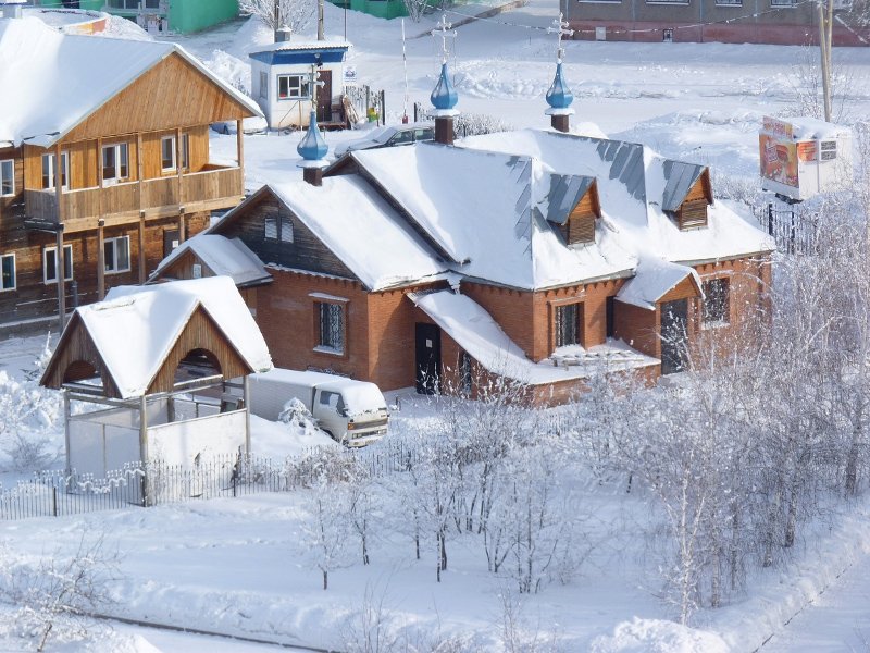 Церковь Феодора Тирона (временная), Красноярск (Красноярск, город, Красноярский край). общий вид в ландшафте