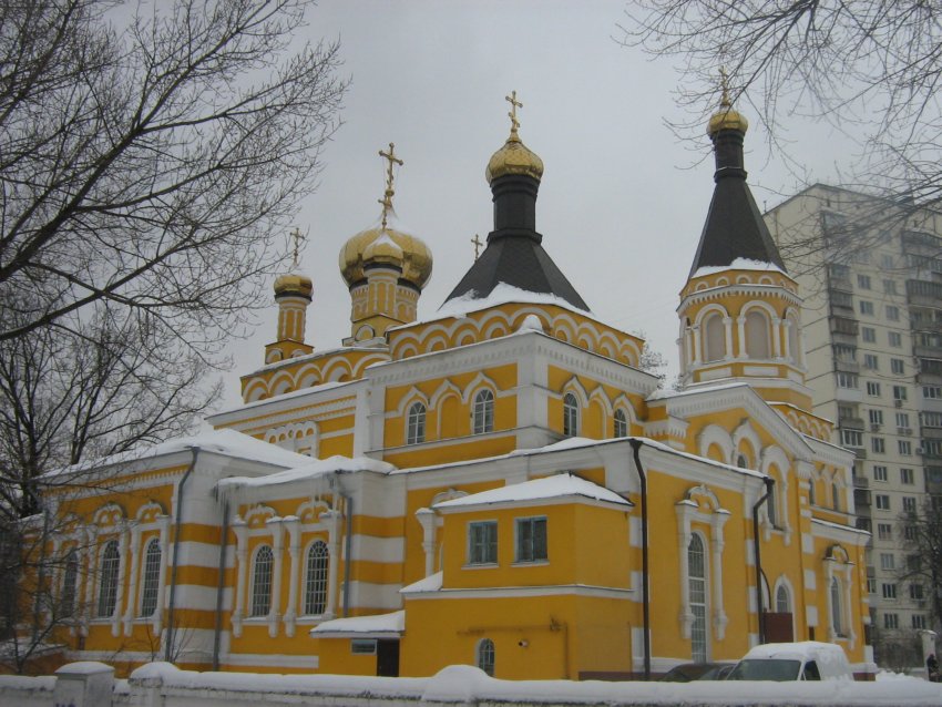 Киев. Церковь Покрова Пресвятой Богородицы на Соломенке. общий вид в ландшафте