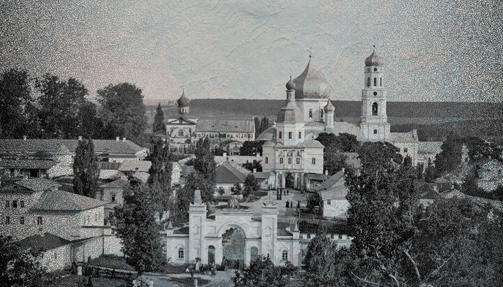 Панорама Глинской пустыни., архивная фотография. Богородице-Рождественская Глинская Пустынь, Сосновка (Шосткинский район, Украина, Сумская область)