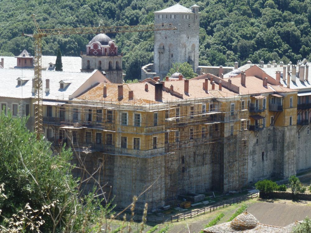 Иверский монастырь на горе Афон, Афон (Ἀθως) (Айон-Орос (Άγιον Όρος), Греция). фасады