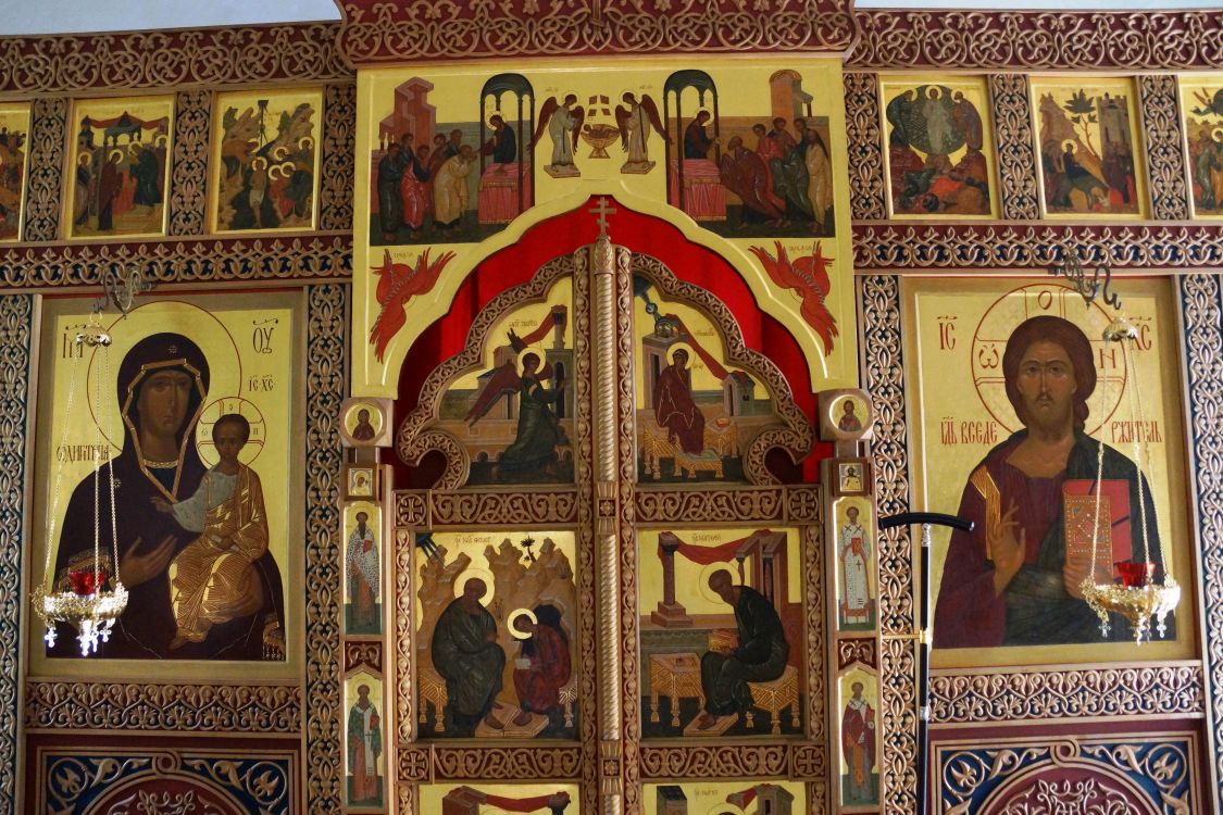 Спасо-Вифанский монастырь. Церковь Преображения Господня (новая), Сергиев Посад (Сергиево-Посадский городской округ, Московская область). интерьер и убранство, Центральная часть иконостаса