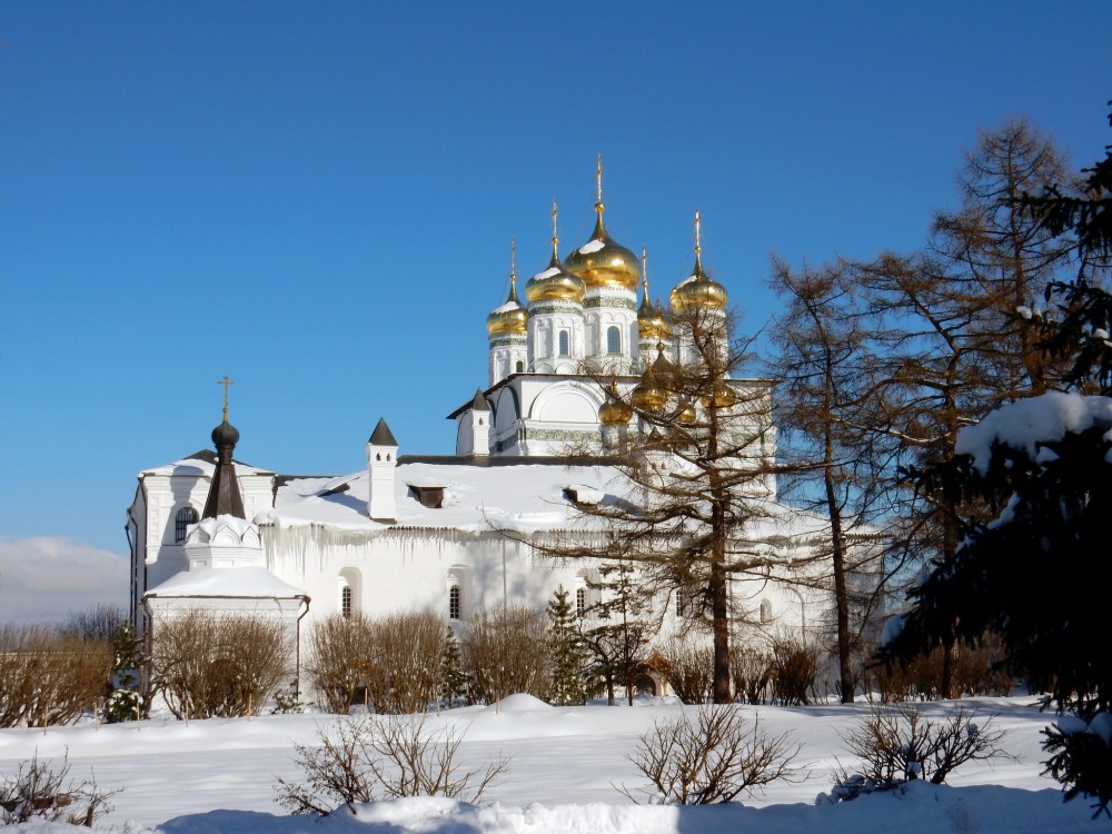 Успенский Иосифо-Волоцкий монастырь. Собор Успения Пресвятой Богородицы, Теряево (Волоколамский городской округ, Московская область). общий вид в ландшафте