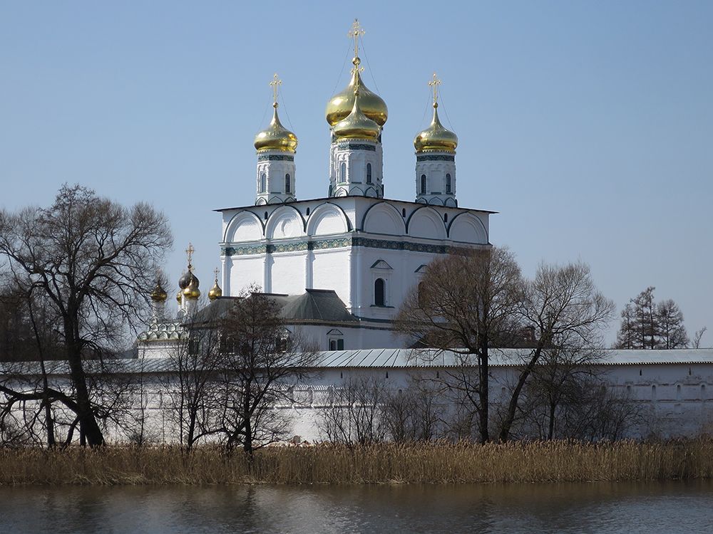 Успенский Иосифо-Волоцкий монастырь. Собор Успения Пресвятой Богородицы, Теряево (Волоколамский городской округ, Московская область). общий вид в ландшафте