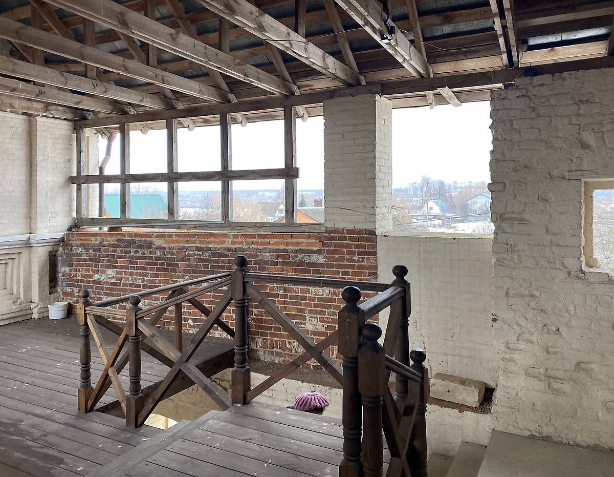 Гульбище, интерьер и убранство. Краснохолмская Ново-Соловецкая Марчуговская пустынь. Церковь Троицы Живоначальной, Фаустово (Красный холм) (Воскресенский городской округ, Московская область)