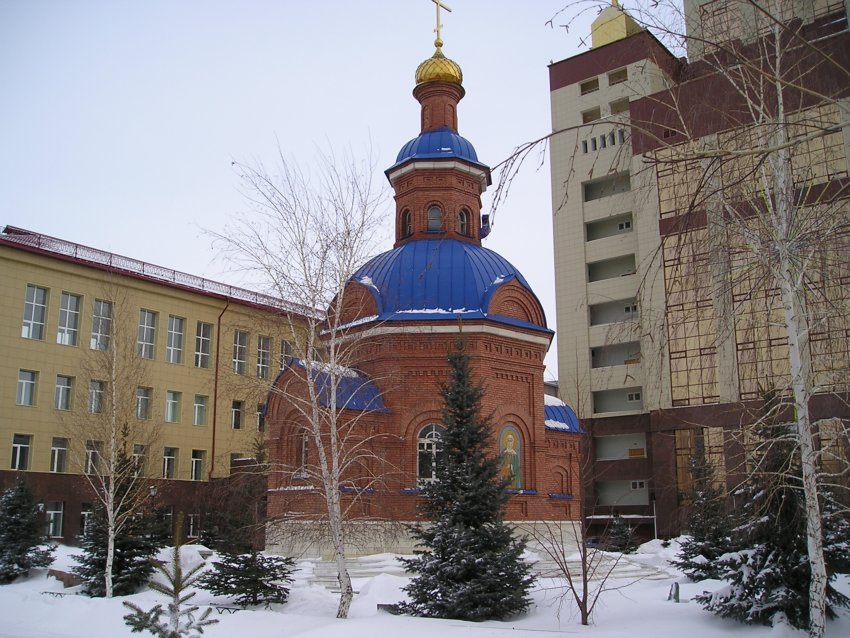 Оренбург. Церковь Татианы при Государственном университете. общий вид в ландшафте