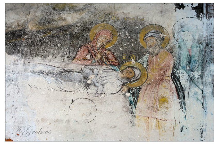 Высоко. Церковь Рождества Христова. интерьер и убранство, фрагмент росписи стен храма