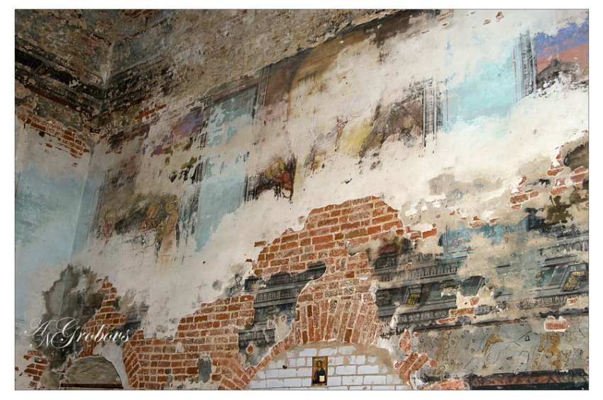 Церковь Рождества Христова, Высоко (Ярославский район, Ярославская область). интерьер и убранство, фрагмент росписи стен храма