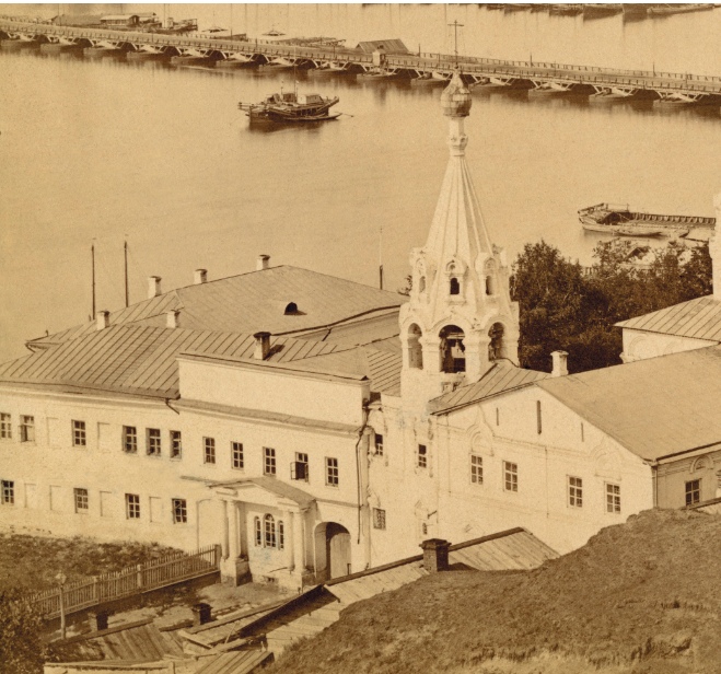 Андреевская надвратная церковь. Начало XX в., архивная фотография. Благовещенский монастырь. Надвратная церковь Андрея Первозванного, Нижегородский район (Нижний Новгород, город, Нижегородская область)