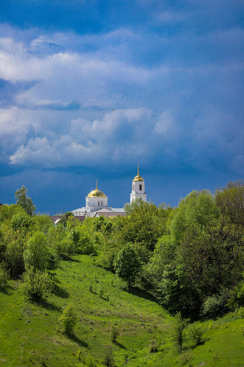 Церковь Параскевы Пятницы, Подгорное (Липецкий район, Липецкая область). общий вид в ландшафте