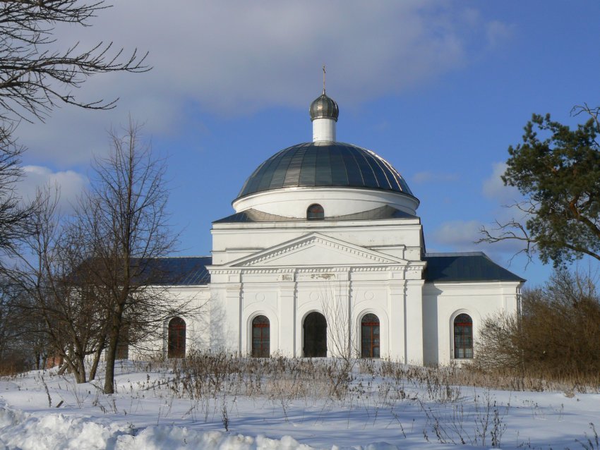 Церковь Успения Пресвятой Богородицы, Михеево (Раменский район и гг. Бронницы, Жуковский, Московская область). общий вид в ландшафте