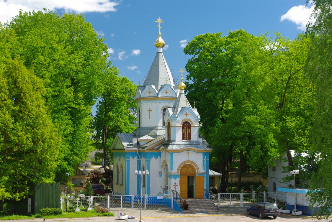 Церковь Успения Пресвятой Богородицы, Елгава (Елгавский край, г. Елгава, Латвия). общий вид в ландшафте, Вид с моста.