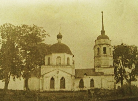 Алферьево, урочище. Церковь Екатерины. архивная фотография, Фото 1947 г. (Целиков А.). Общий вид с севера. ГКМФ. ГНИМА им. Щусева