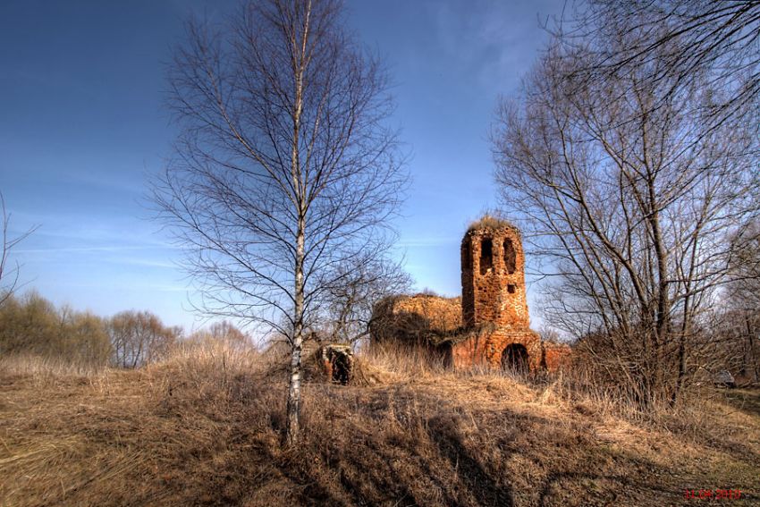 Церковь Покрова Пресвятой Богородицы, Хозцы (Козельский район, Калужская область). общий вид в ландшафте
