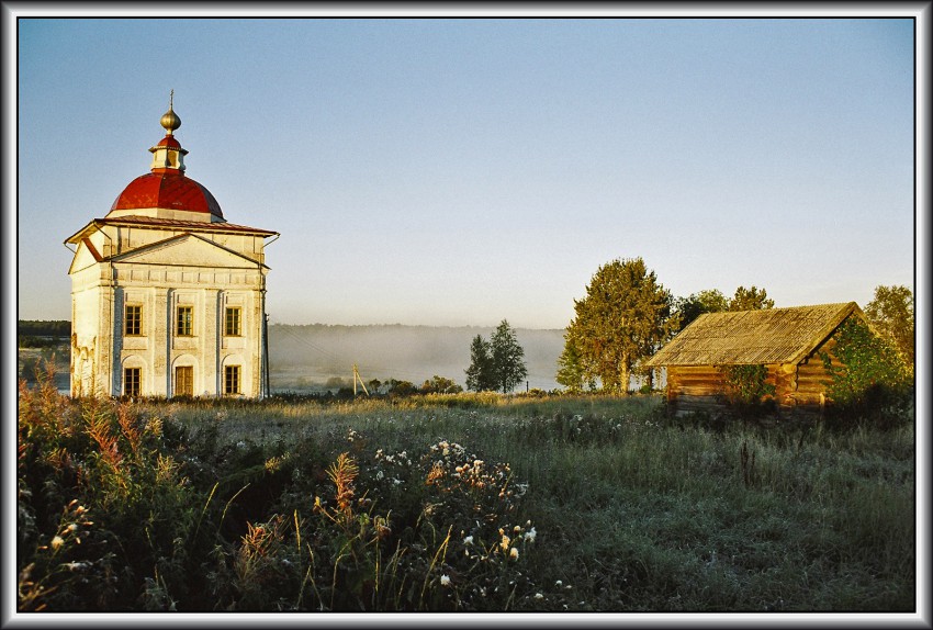 Сохта. Церковь Николая Чудотворца. общий вид в ландшафте