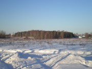 Церковь Вознесения Господня, с дороги со стороны Березайки видны и церковь , и часовня<br>, Дубровка, Бологовский район, Тверская область