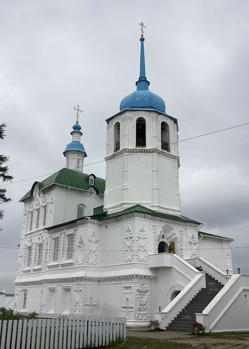 Вид с северо-запада, фасады. Посольский Спасо-Преображенский монастырь. Собор Преображения Господня, Посольское (Кабанский район, Республика Бурятия)