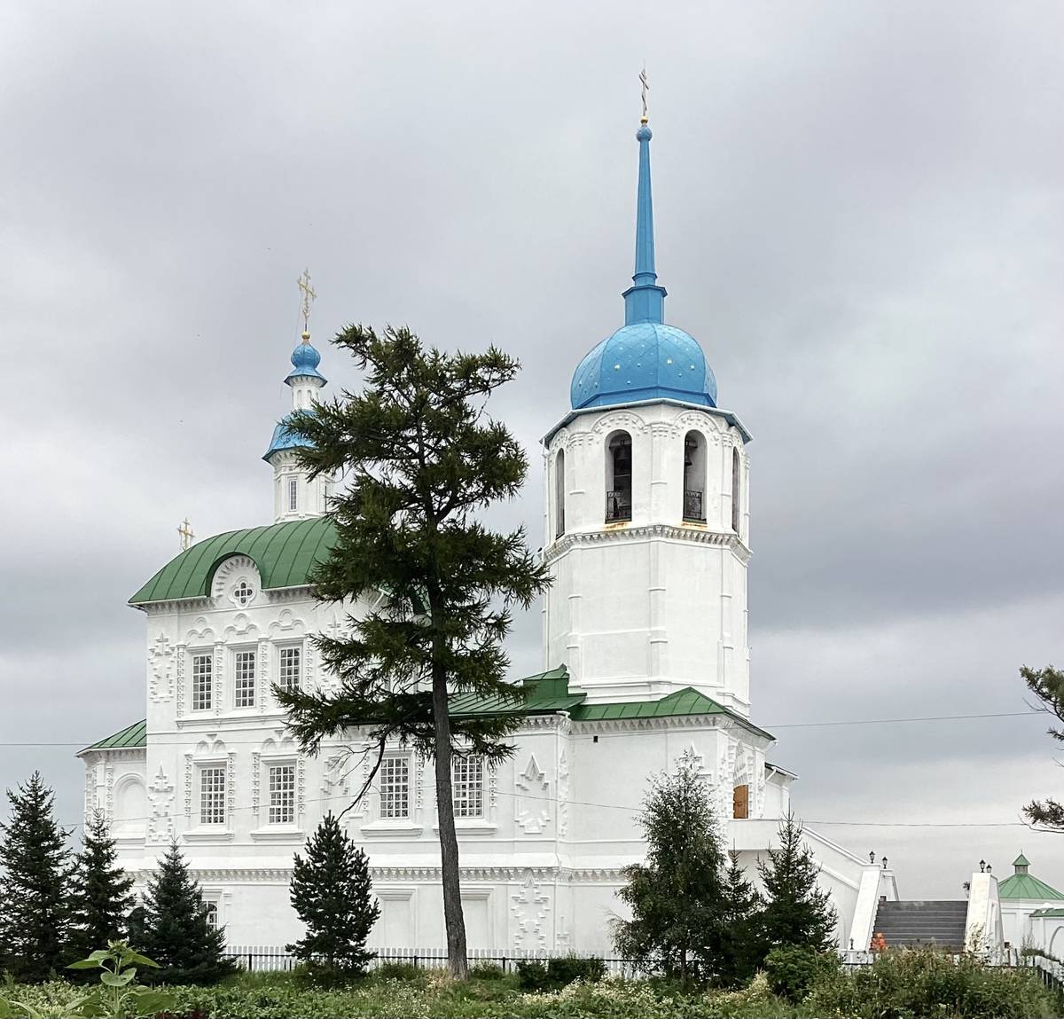 Вид с севера, фасады. Посольский Спасо-Преображенский монастырь. Собор Преображения Господня, Посольское (Кабанский район, Республика Бурятия)