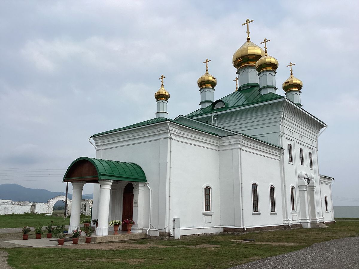 Вид с юго-запада, фасады. Троицкий Селенгинский мужской монастырь. Церковь Николая Чудотворца, Троицкое (Прибайкальский район, Республика Бурятия)