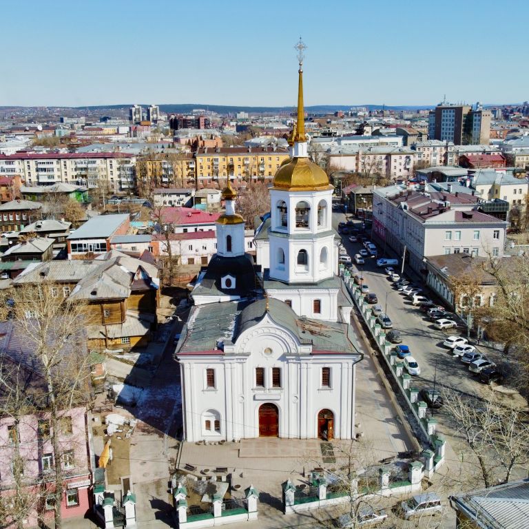 Церковь Михаила Архангела (Харалампия), Иркутск (Иркутск, город, Иркутская область). общий вид в ландшафте, Вид с запада