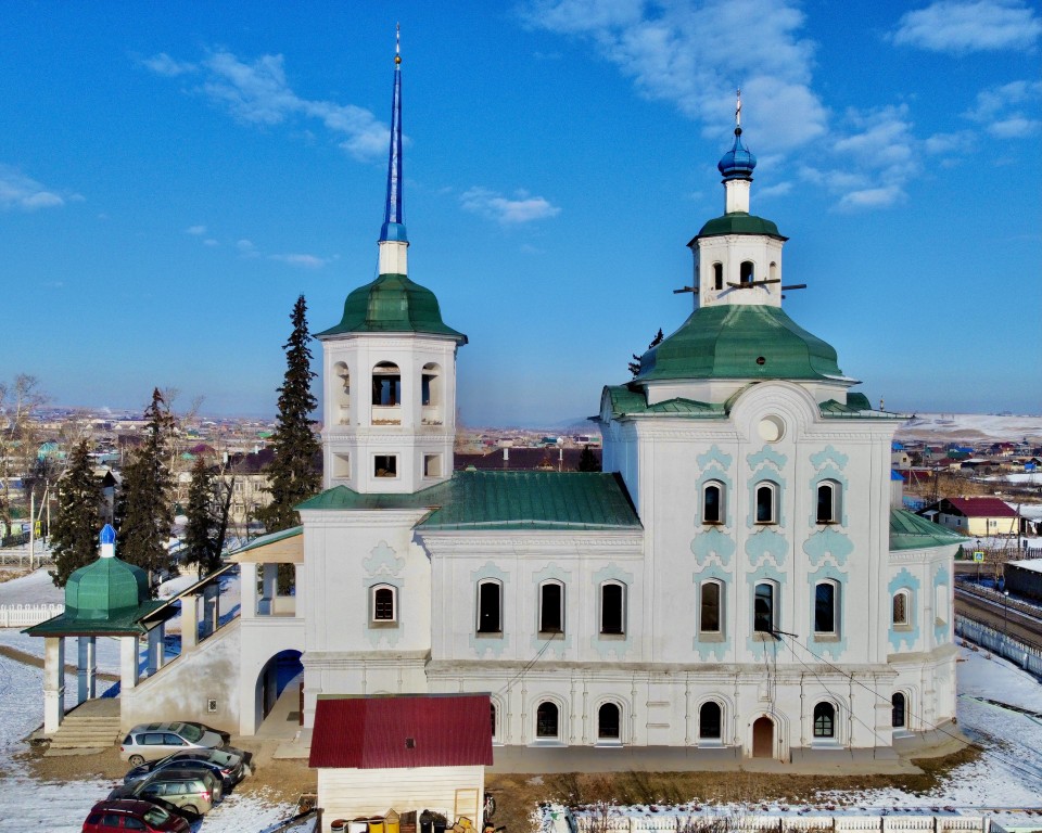 Церковь Спаса Нерукотворного  Образа, Урик (Иркутский район, Иркутская область). фасады, Вид с юга