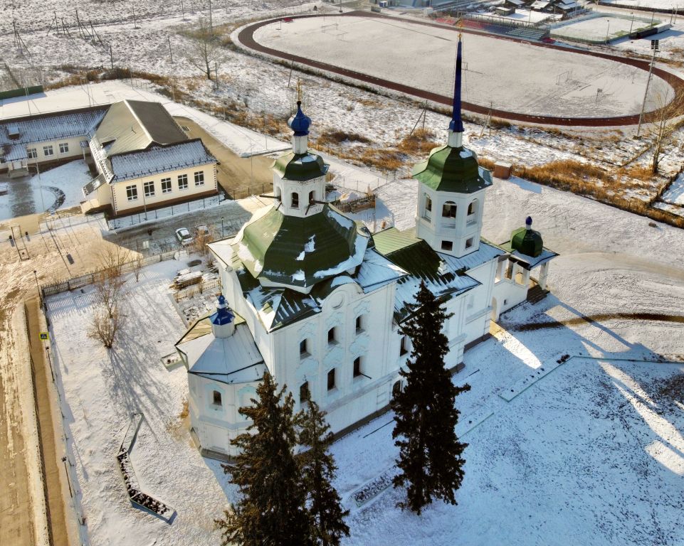 Урик. Церковь Спаса Нерукотворного  Образа. фасады, Вид с севера