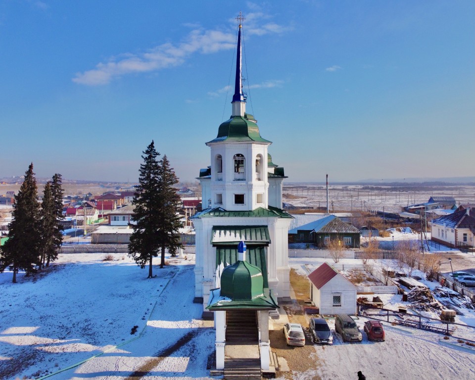 Церковь Спаса Нерукотворного  Образа, Урик (Иркутский район, Иркутская область). общий вид в ландшафте, Вид с запада