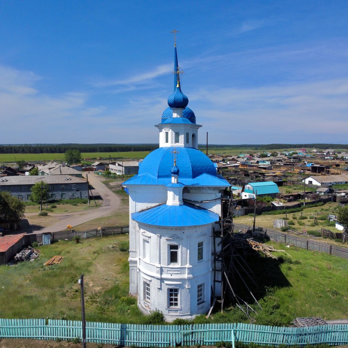 Церковь Казанской иконы Божией Матери, Творогово (Кабанский район, Республика Бурятия). фасады, Вид с востока