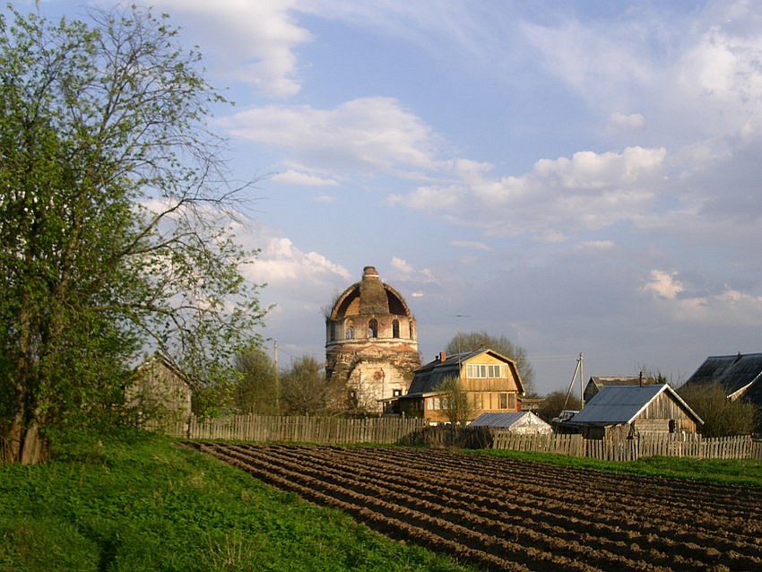 Церковь Собора Пресвятой Богородицы, Сытьково (Ржевский район и г. Ржев, Тверская область). общий вид в ландшафте, вид с северо-запада