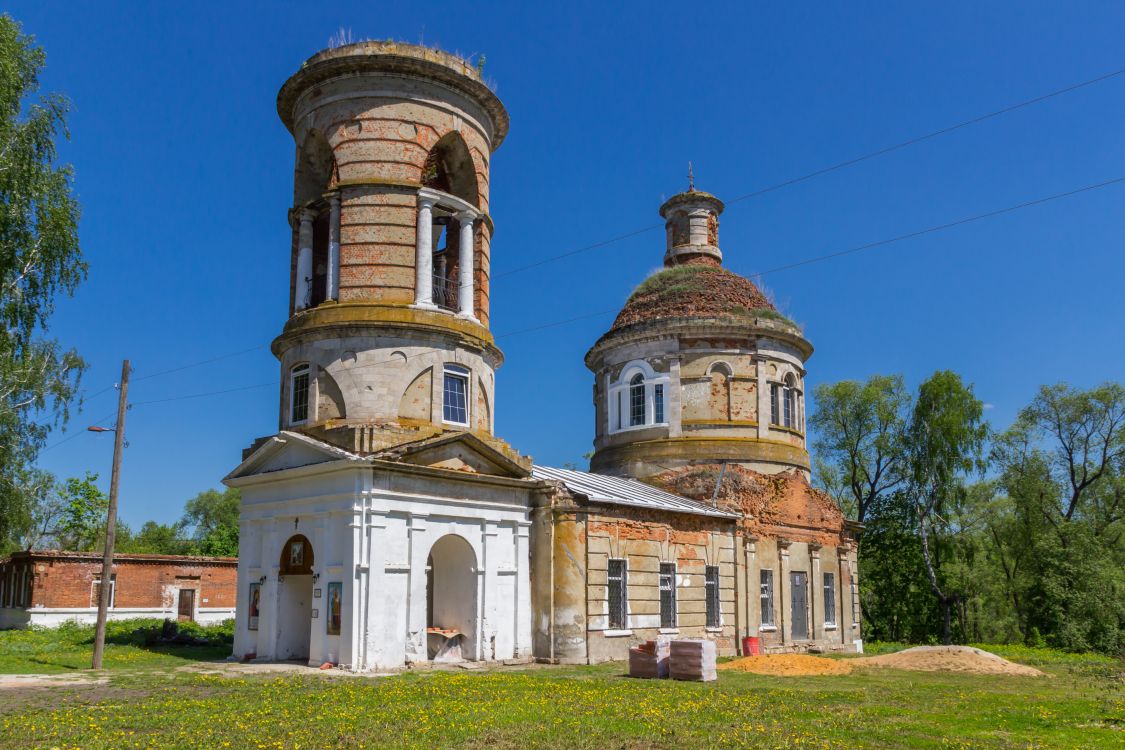 Церковь Успения Пресвятой Богородицы, Бороздино (Новомосковск, город, Тульская область). фасады, Вид с юго-запада