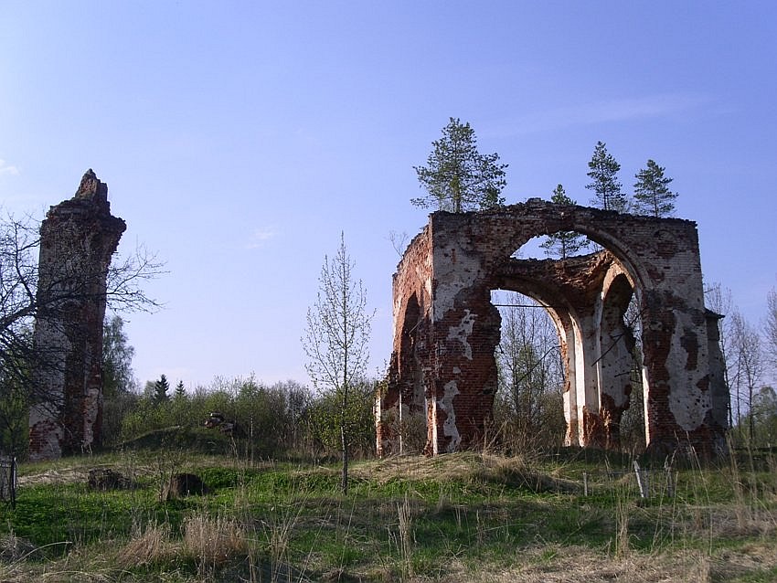 Церковь Воскресения Христова, Погост Подборовье (Светино, Першино) (Ржевский район и г. Ржев, Тверская область). фасады, вид с юга